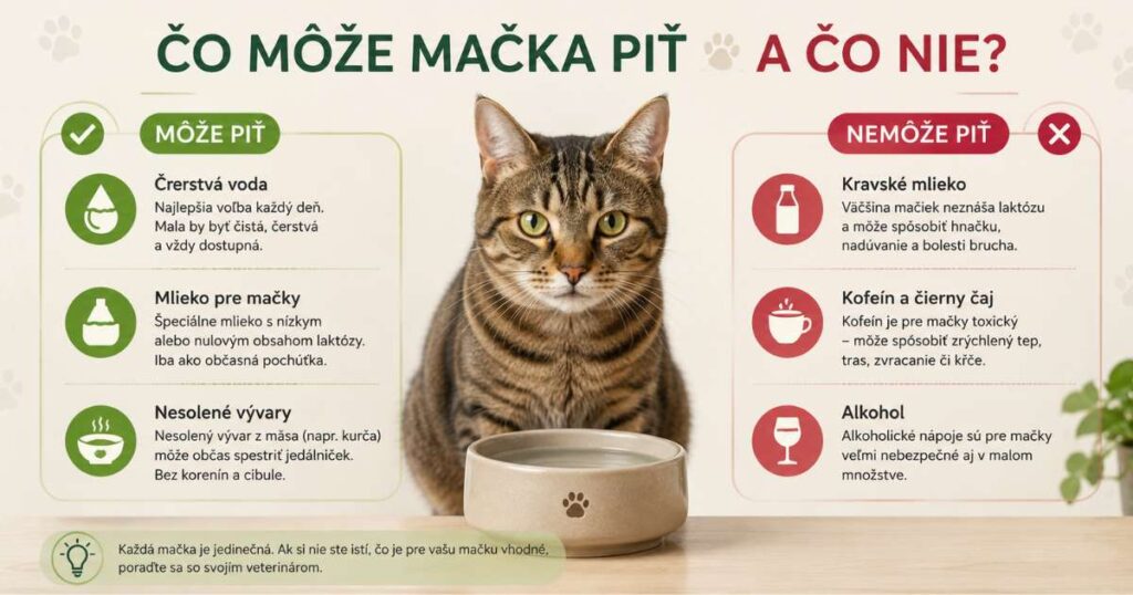 čo môže mačka piť
